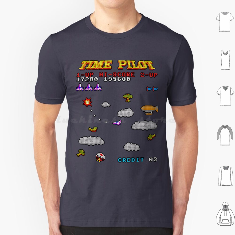 Retro Gaming T Shirt - Camiseta Time Pilot 2 de algodón