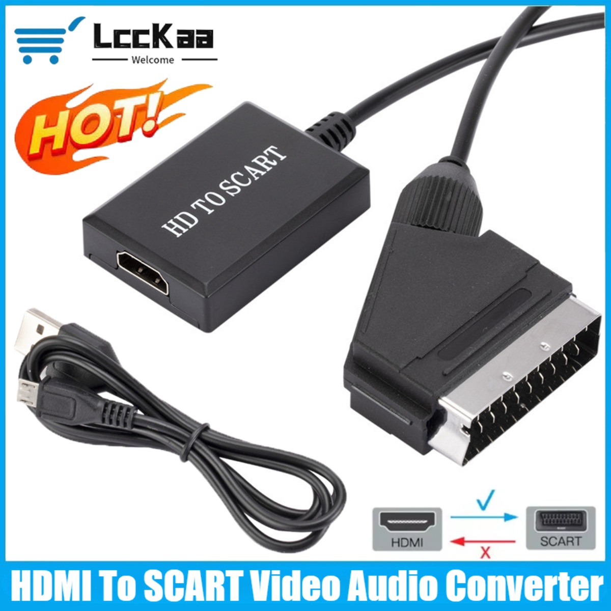 LccKaa 1080P HDMI a adaptador  - Scart To Hdmi reseña y precio