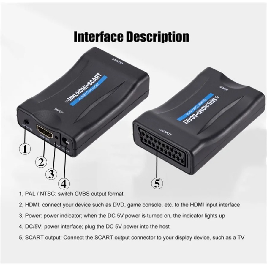 Convertidor HDMI a Scart 1080P - Scart To Hdmi reseña y precio